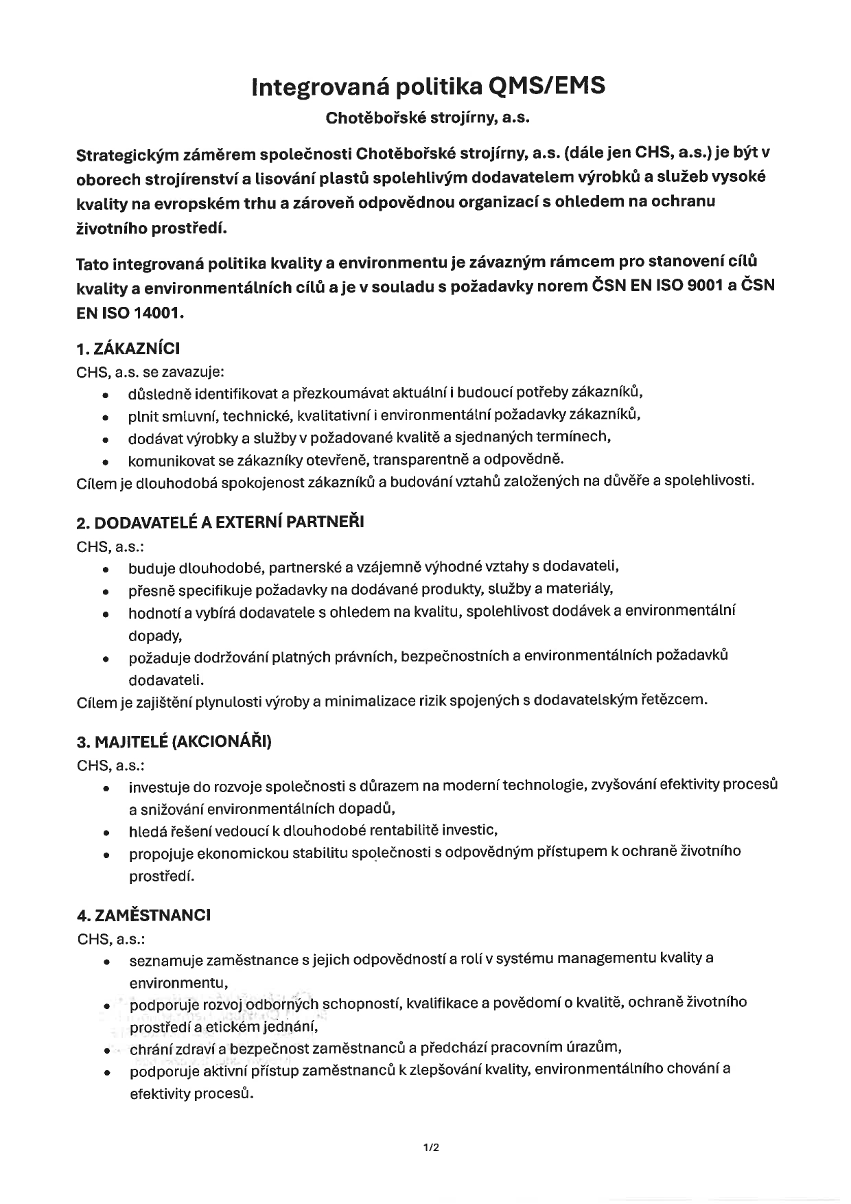 Politika jakosti - 1
